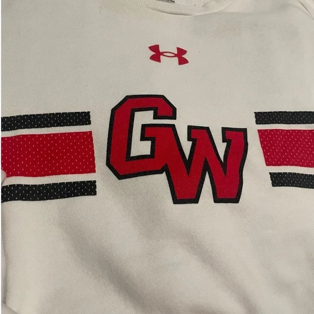 Under Armour White Sweater with Red and Black Accents
